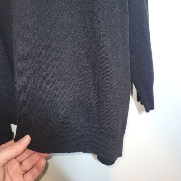 Talbots Black Ruffle Open Cardigan Sweater 1X - Picture 4 of 9